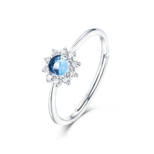 Load image into Gallery viewer, Blue Topaz Sunflower  Ring Ring