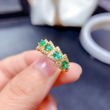 Load image into Gallery viewer, Natural tourmaline Ring Emerald Ring sapphire ring color sapphire ring supports detection
