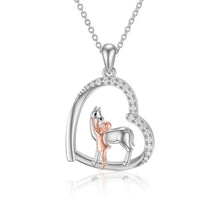 Load image into Gallery viewer, Horse Necklace 925 Sterling Silver Girls With Horses Pendant Necklaces Jewelry