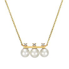 Load image into Gallery viewer, Pearl zircon small necklace