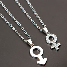 Load image into Gallery viewer, Personality Male and Female Student Friendship Necklace Cross Couple Necklace