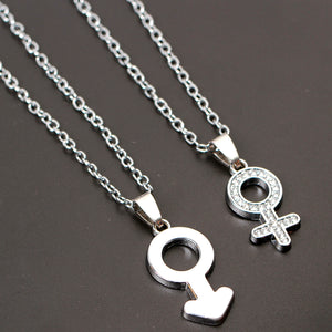 Personality Male and Female Student Friendship Necklace Cross Couple Necklace