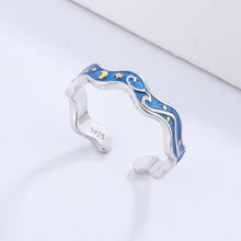 Load image into Gallery viewer, Blue Epoxy Ring Couple Ring
