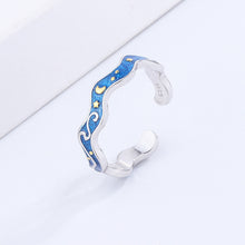 Load image into Gallery viewer, Blue Epoxy Ring Couple Ring