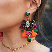 Load image into Gallery viewer, Boho Tassel African Earrings Jewelry Ethnic Crystal Earring