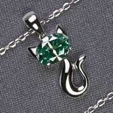 Load image into Gallery viewer, Mozan Diamond Necklace 1.5 Carat Oval 925 Silver Necklace Love Animal Necklace