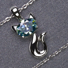 Load image into Gallery viewer, Mozan Diamond Necklace 1.5 Carat Oval 925 Silver Necklace Love Animal Necklace