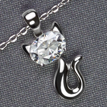 Load image into Gallery viewer, Mozan Diamond Necklace 1.5 Carat Oval 925 Silver Necklace Love Animal Necklace