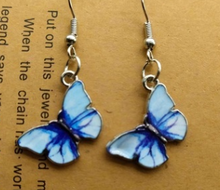Load image into Gallery viewer, Blue Butterfly Drop Earrings for Women Multicolor 2021 Alloy Dangle Earrings Statement Earring Wedding Jewelry Wholesale