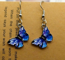 Load image into Gallery viewer, Blue Butterfly Drop Earrings for Women Multicolor 2021 Alloy Dangle Earrings Statement Earring Wedding Jewelry Wholesale