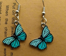 Load image into Gallery viewer, Blue Butterfly Drop Earrings for Women Multicolor 2021 Alloy Dangle Earrings Statement Earring Wedding Jewelry Wholesale