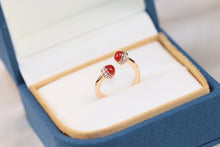 Load image into Gallery viewer, Golden Green Malachite Carnelian Transfer Beads Come And Turn  Ring