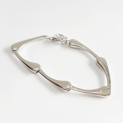 Geometric Minimalist 925 Sterling Silver Water Drop Bracelet Soft Line Silver Bracelet Bracelet