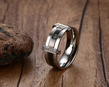 Load image into Gallery viewer, Tungsten carbide diamond ring, Men&#39;s fashion ring, Wedding ring