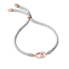 Load image into Gallery viewer, The New Double Ring Couple Bracelet Sterling Silver Korean Niche Interlocking Braided Bracelet