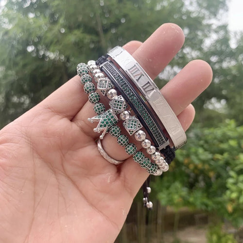 Polygonal Braided Bracelet Roman Lettering Bracelet