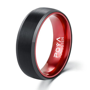 Tungsten Steel Ring Classic Red Inner Ring
