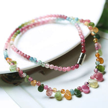 Load image into Gallery viewer, atural Tourmaline Necklace Princess Clavicle Chain