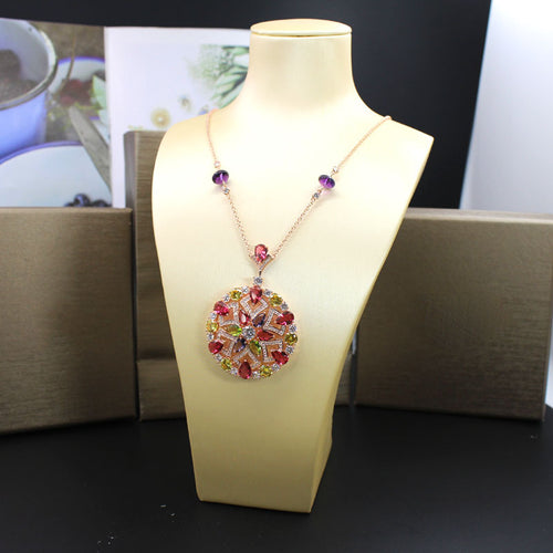 Fan Shaped Colorful Necklace