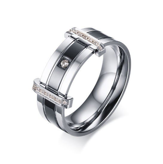 Tungsten carbide diamond ring, Men's fashion ring, Wedding ring