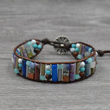 Load image into Gallery viewer, Chakra Bracelet Jewelry Handmade Multi Color Natural Stone Tube Beads Leather Wrap Bracelet Couples Bracelets Creative Gifts