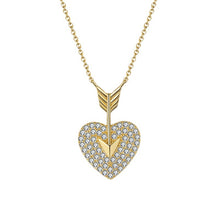 Load image into Gallery viewer, Sterling Silver Diamond Necklace Heart Shaped Net Red