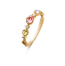 Load image into Gallery viewer, Moonstone Pink Tourmaline Garnet Ring