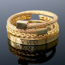 Load image into Gallery viewer, Bangle Braided Bracelet Men&#39;s Gold Titanium Steel Bracelet Bracelet