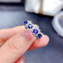 Load image into Gallery viewer, Natural tourmaline Ring Emerald Ring sapphire ring color sapphire ring supports detection