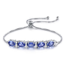 Load image into Gallery viewer, Bracelets For Women Gemstone Blue Topaz Adjustable Chain Link Bracelet Christmas Jewelry