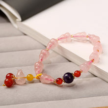 Load image into Gallery viewer, Natural pink crystal bracelet crystal gourd bracelet
