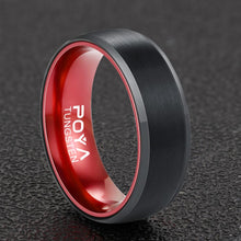Load image into Gallery viewer, Tungsten Steel Ring Classic Red Inner Ring