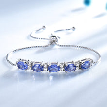 Load image into Gallery viewer, Bracelets For Women Gemstone Blue Topaz Adjustable Chain Link Bracelet Christmas Jewelry