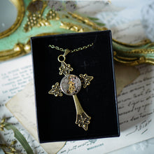 Load image into Gallery viewer, Vintage Steampunk Gear Cross Pendant Necklace