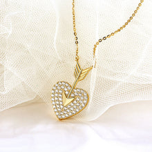Load image into Gallery viewer, Sterling Silver Diamond Necklace Heart Shaped Net Red