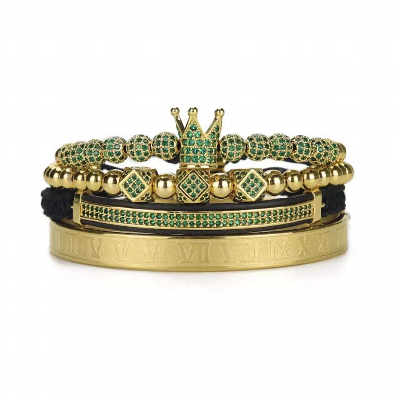 Polygonal Braided Bracelet Roman Lettering Bracelet